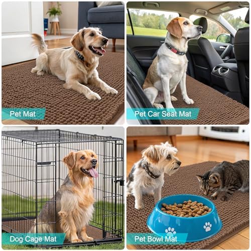 OLANLY Dog Door Mat for Muddy Paws 59x24, Super Absorbent Chenille Mud Mat - Image 7