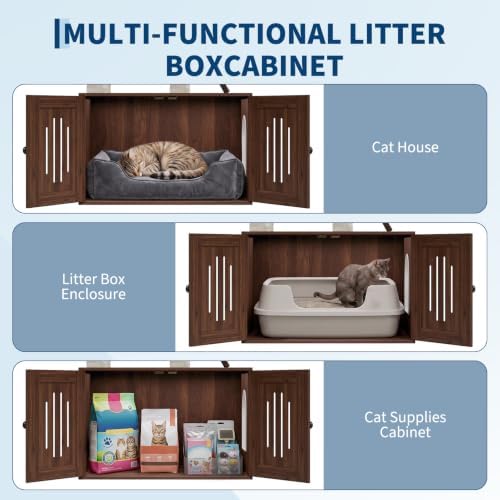 Garvee 66.9" Cat Tree with Litter Box Enclosure - Image 7
