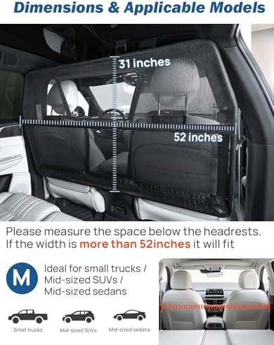 JOYTUTUS 52" Wide Dog Car Barrier - Image 6