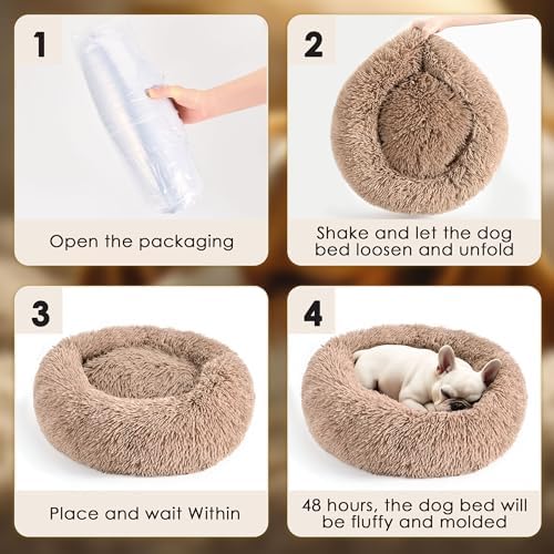 28in Large Dog Bed, Calming Donut Bed - Image 7