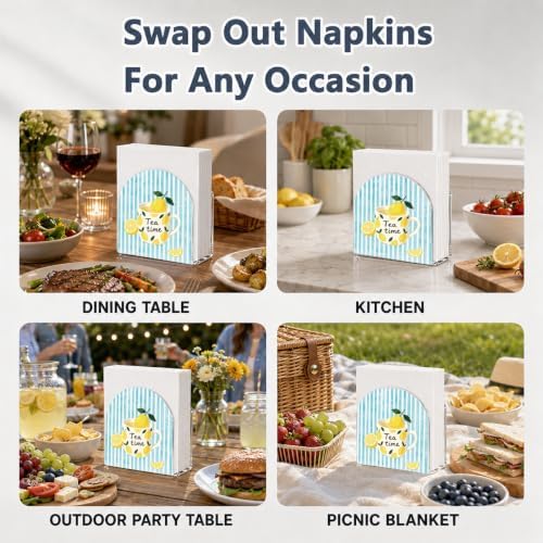 Lemon Tea Time Print Acrylic Napkin Holder - Image 6