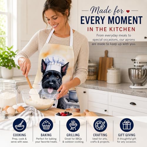 Caroline's Treasures Scottish Terrier The Chef Apron Cooking Kitchen Server - Image 6