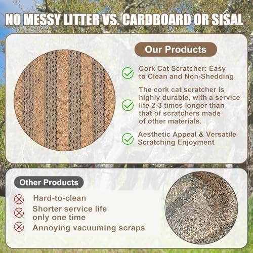 Cork Cat Scratch Pad-2Pcs Replaceable Scratching Mats - Image 5