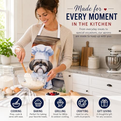 Caroline's Treasures Shih Tzu The Chef Apron Cooking Kitchen Server Baking - Image 6