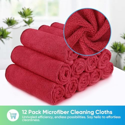 HOMEXCEL Red Microfiber Cleaning Cloth, Microfiber Towels - Image 6