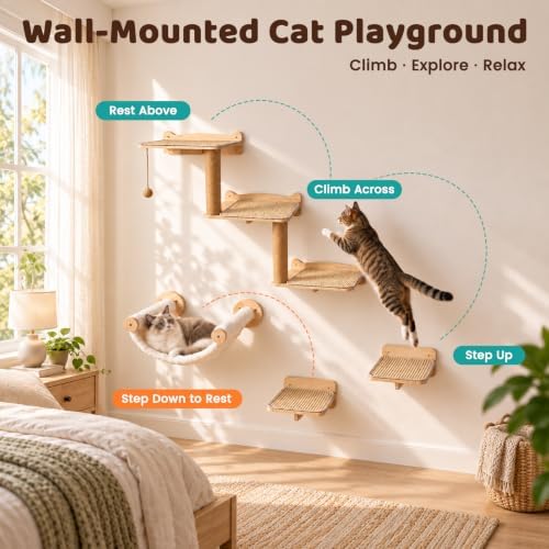 Cat Wall Shelves for Large Cats Wall Mounted Climbing Set - Image 7