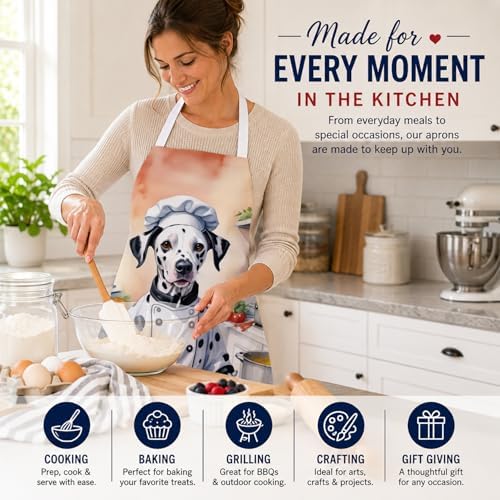 Caroline's Treasures Dalmatian The Chef Apron Cooking Kitchen Server Baking - Image 6