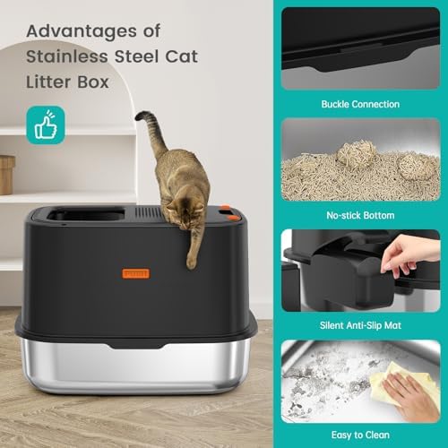XL Stainless Steel Cat Litter Box - Image 7