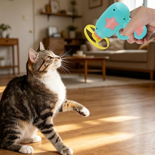 Andiker Cat Fetch Toy, Interactive Kitten Flying Disc Launcher Toy - Image 7