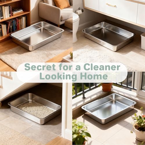 Low Entry Stainless Steel Cat Litter Box - Image 7