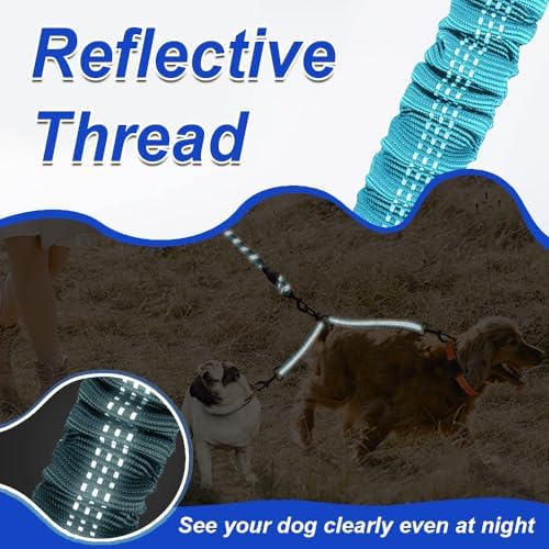 MingXpets Double Dog Leash, 360° Swivel Tangle Free Bungee Walking Training - Image 5