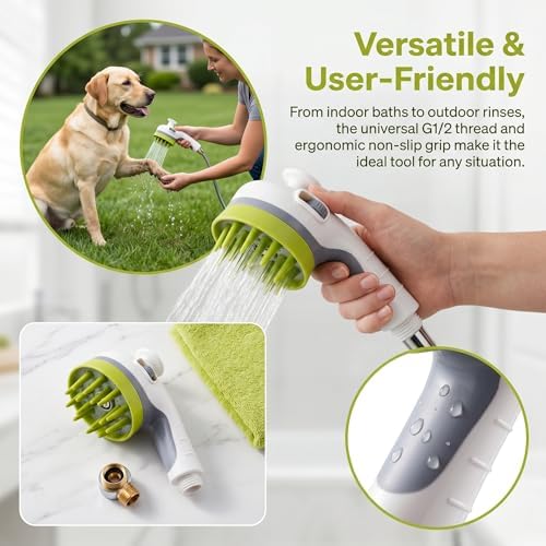Dog Shower Attachment, Sprayer & Brush - Image 6