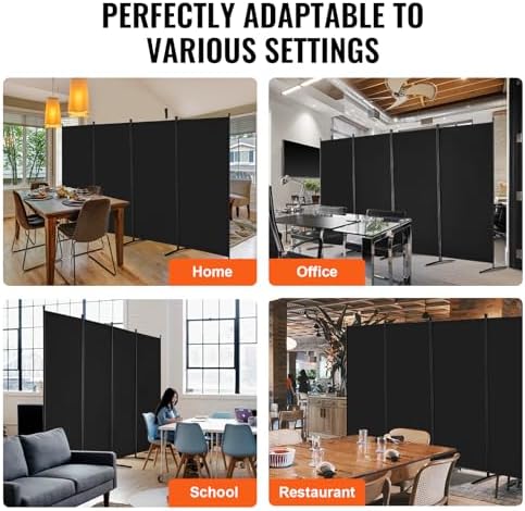 VEVOR Room Divider, 4 Panel Room Divider, Folding Privacy Screen and Portable - Image 6