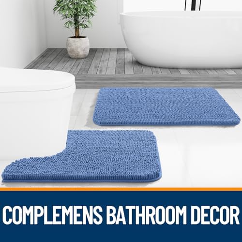 OLANLY Bathroom Runner Rugs 44x24, Soft Absorbent Chenille Bath Rugs, Rubber - Image 7