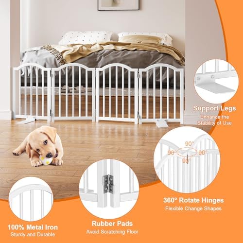 Snughome Short Dog Gate Indoor, Expands Up to 48’’ Wide Foldable Pet Gate - Image 6