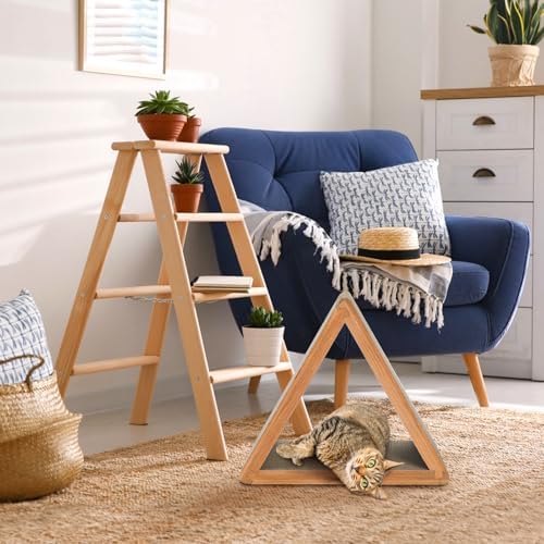 Nicunom 3-Sided Vertical Cat Scratching Post, Cat Scratcher Foldable, Triangle - Image 6