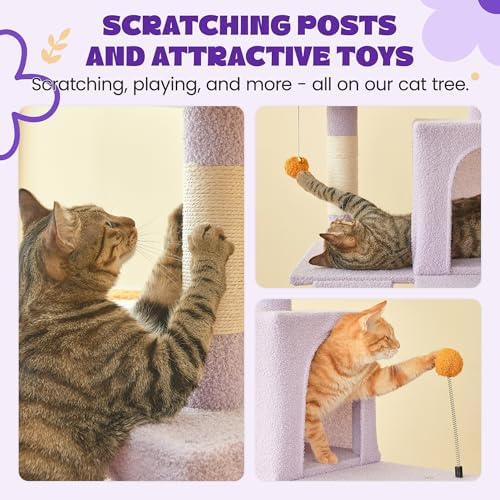 MWPO Flower Large Cat Tree, 70.1-Inch Multi-Level Tall Cat Tower - Image 7