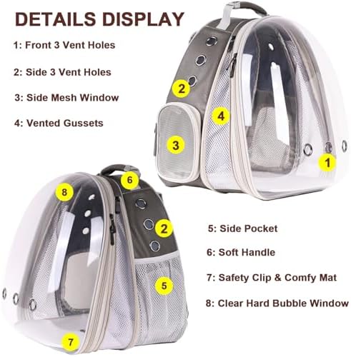 Large Cat Backpack Carrier, Front Extension - Image 7