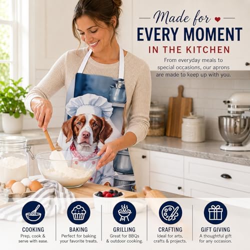 Caroline's Treasures Brittany Spaniel The Chef Apron Cooking Kitchen Server - Image 6