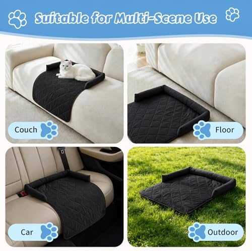 Cooling Dog Bed Mats with Neck & Head Support, 35.43 x31.5 inch Black - Image 6