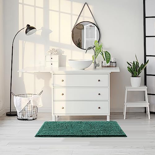 CozeCube 32"x20" Hunter Green Non Slip Microfiber Bathroom Rug Washable - Image 7