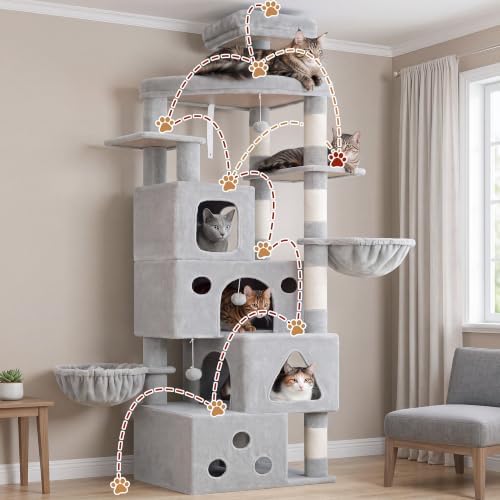 Gitelsnour 78.7'' Cat Tree Tower, 4 Cat Condos - Image 7