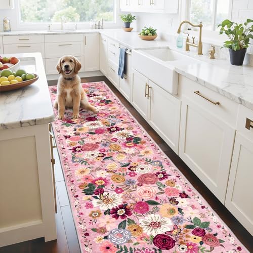 Floral Hallway Runner Rug for Bedroom Kitchen 2'6"x14' - Image 6