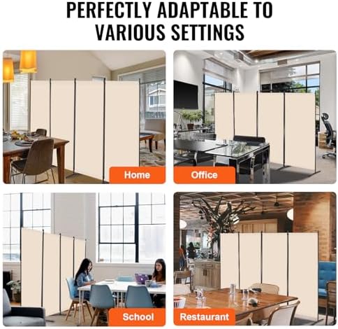 VEVOR Room Divider, 4 Panel Room Divider, Folding Privacy Screen and Portable - Image 6