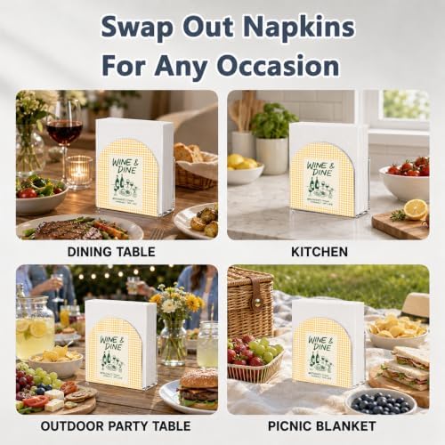 Wine Dine Wine Bottle Print Acrylic Napkin Holder - Image 6