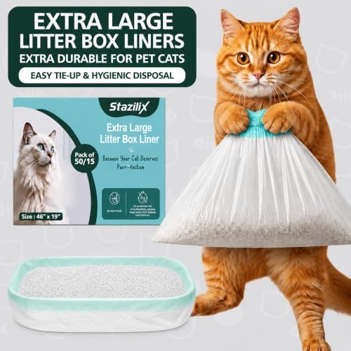 15 Count Jumbo Litter Box Liners, 39x22 Inches – Extra Thick, Heavy Duty - Image 7