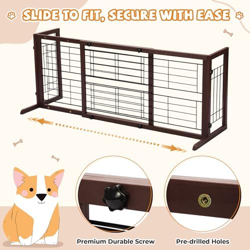 Coziwow 38-67" Freestanding Adjustable Dog Gate, No Drilling - Image 6