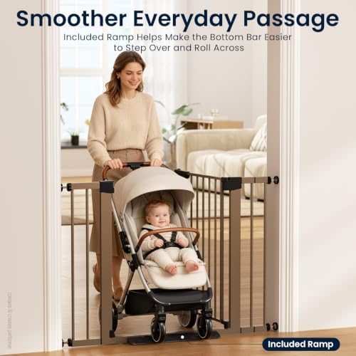 Cumbor 30-43" Wide Baby Gate, Auto-Close Walk-Through Safety Gate - Image 5