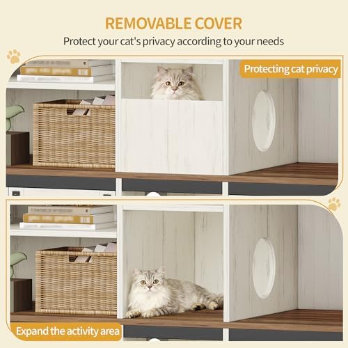 Hzuaneri Double cat Litter Box Enclosure, Cat Cabinet - Image 7