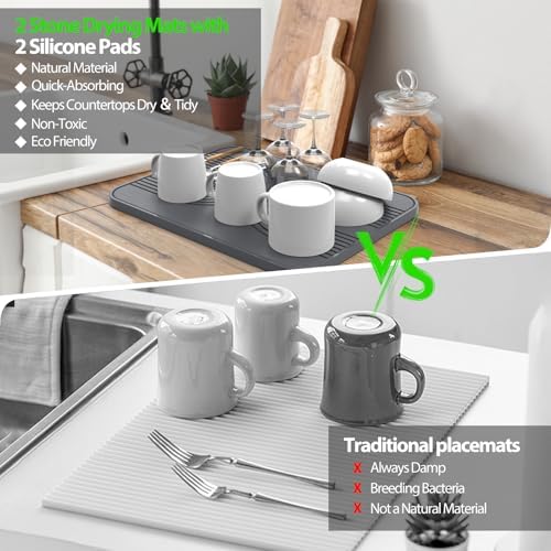2 PCS Stone Dish Drying Mat & Silicone Mat - Image 7