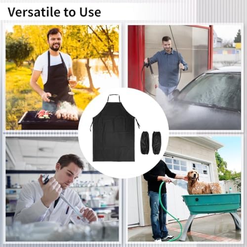 Heavy Duty Butcher Apron with Waterproof Arm Sleeves, Adjustable Cooking Apron - Image 5