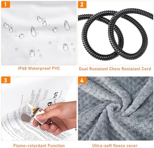 INVENHO Heated Cat Bed, Waterproof Adjustable Temperature Dog Cat Heating Pad - Image 7