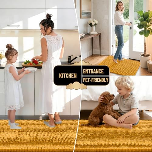 OLANLY Thick Chenille Absorbent Bathroom Rugs Mat 36x24 - Image 6