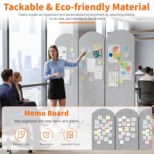 Soundproof Room Divider 72x66 Inches 3 Panel Office Partition - Image 7