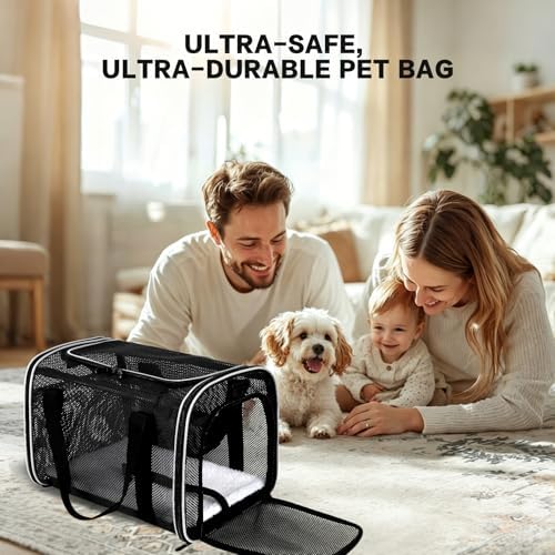 Cat Carrier, Soft-Sided Pet Carrier Bag, Breathable Mesh - Image 7