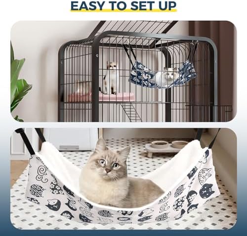 Admaison Cat Hammock for Cage Hanging Reversible 2Pack, Pet Hammock Bed - Image 7