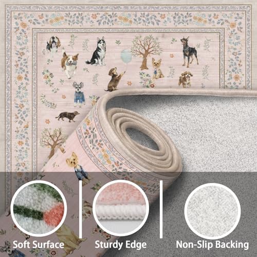 Pink Floral Hallway Runner Rug 2x6 - Image 6