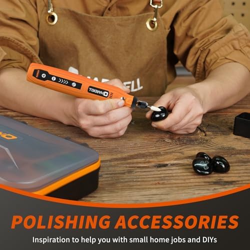 HARDELL Mini Cordless Rotary Tool, 5-Speed 129pcs Gift Kit - Image 7