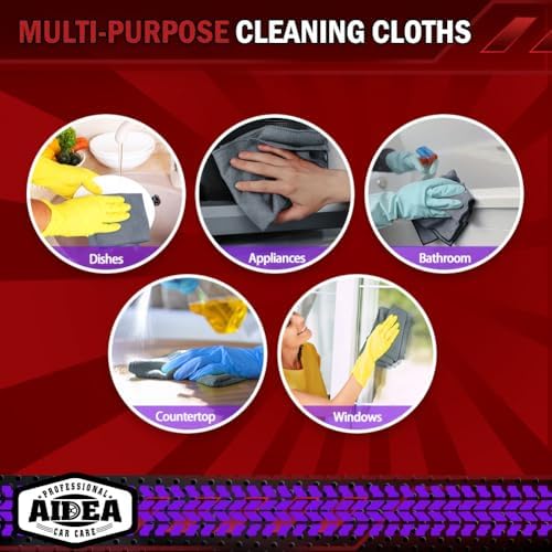 AIDEA Microfiber Cleaning Cloth Grey 10PK, Microfiber Towels 12"×12" - Image 7