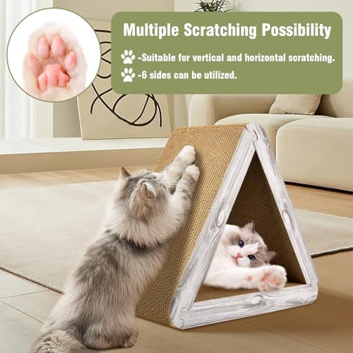 Foldable Cat Scratching Board Triangle Scratcher Cardboard Cat Scratch Pad 6 - Image 7