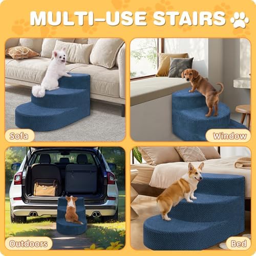 Dog Stairs 3 Steps Foam Pet Ramp - Image 7