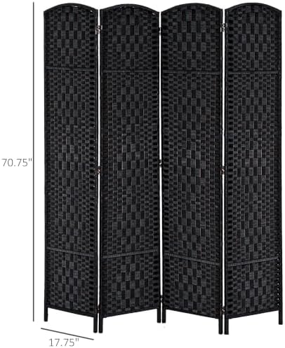 HOMCOM Room Divider 4-Panel, 6FT-Tall Folding Privacy Screen - Image 7