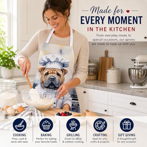 Caroline's Treasures Shar Pei The Chef Apron Cooking Kitchen Server Baking - Image 6