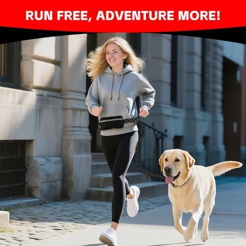 Hands Free Dog Leash with Waist Belt & Large Pouch, Waist Leash - Image 7