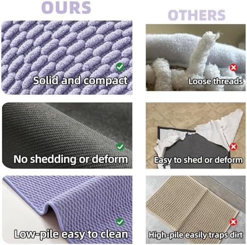 TYUU Bathroom Rugs Non Slip Washable, Super Absorbent Thin Bath Mat Quick Dry - Image 6