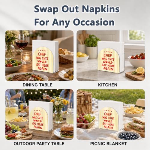 Cute Chef Print Acrylic Napkin Holder - Image 6